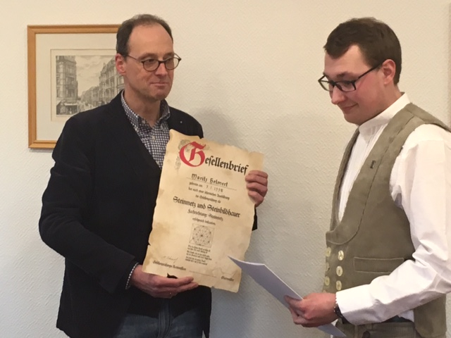 Moritz Heimert bei der Freisprechung